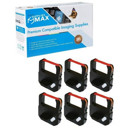 SuppliesMAX Compatible Replacement for Acroprint 175/ES-700/900/Patriot Red Time Clock Printer Ribbons (6/PK) (80010R)