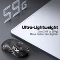 thumbnail image 3 of Ultra-Lightweight Wireless Gaming Mouse with Decorative Stickers, 59g Tri-Mode Rechargeable Mouse, 1000Hz Polling Rate, Ergonomic Design for Gaming, Work, Laptop & PC, Black, 3 of 15