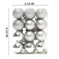 thumbnail image 2 of TKYGU 30mm/1.18 inch Christmas Ball 6/Set 144 PCS Shatterproof Christmas Ornaments Christmas Tree Ornament Set Ball Ornaments Silver, 2 of 3