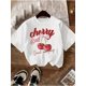 thumbnail image 1 of Casual Summer T-Shirt with Cherry Sweet Anniversary Graphic Print - Regular Fit Short Sleeve Round Neck Top for Boys & Girls, Summer T Shirts, 1 of 6