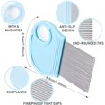 thumbnail image 2 of 6 peines para quitar piojos de la cabeza con lupa, herramienta de dientes de metal fino para perros, gatos, mascotas, aseo humano y eliminación de escamas de caspa/huevos de piojos (azul cielo) MFZFUKR DCF118, 2 of 7