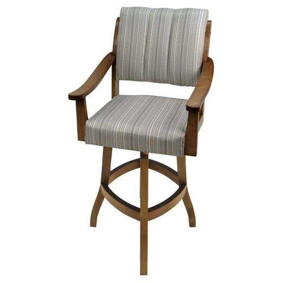 Tobias Designs Casa 30" Swivel Solid Wood Bar Stool in Natural Fun/ Brown