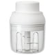 thumbnail image 1 of Picadora de ajo eléctrica inalámbrica con carga USB, 3 cuchillas, para condimentos, carnes y suplementos alimenticios, color blanco, 1 of 13
