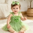 thumbnail image 2 of JUMEYU Newborn Girl Dresses Baby Outfit Newborn Girl Summer Clothes Short Sleeve Romper Romper 0 3 6 9 12 18 24 Months (Green,3-6 Months), 2 of 5