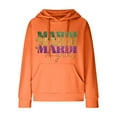 thumbnail image 4 of Tweang Mardi Gras Clothing Mardi Gras Sweatshirts for Women Oversized Tshirts for Women Knit Tops for Women Mardi Gras Long Sleeves Shirts Cute Cowgirl Outfits Mardi Gras Hoodie Orange 1 M, 4 of 5