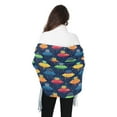 thumbnail image 4 of FORMRS Womens Scarf Winter Soft Long Big Warm Shawls Wrap Tassel Scarves, Rainbow Space Cat, 4 of 9