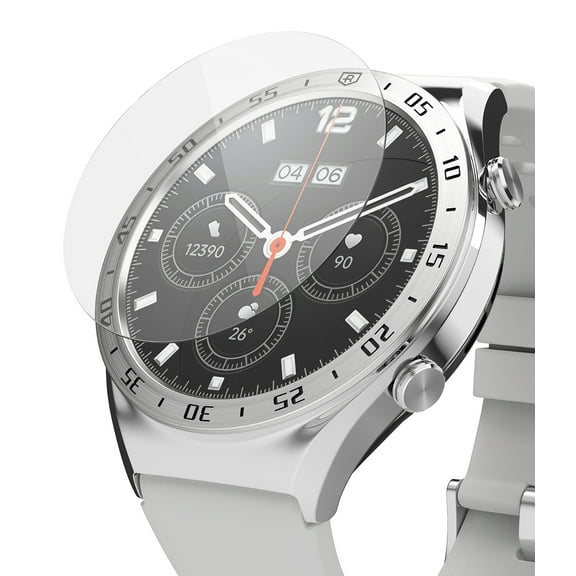 Ringke Glass for Bezel Styling [4 Pack] Compatible with Xiaomi Watch S1 Screen Protector, Tempered Glass Compatible with Bezel Styling