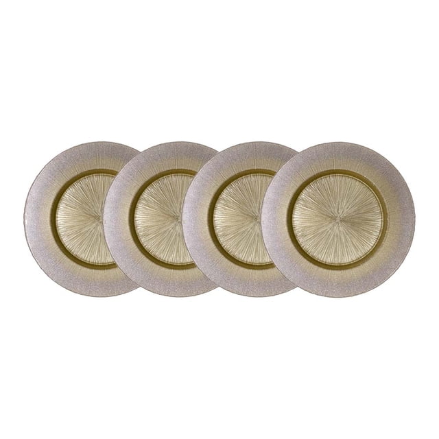 Set 4 Platos Base De Vidrio Champagne Metalico 33 Cm Dk-01_4 Baum brothers Dk-01_4