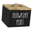 thumbnail image 3 of Siruishop Wooden Storage Container Dispenser for Laundry Room Organization and Storage Black dishwasher pod, 3 of 8