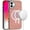 Pink, variant on For iPhone 16 6.1 inch Fashion PU Vegan Chrome Edged Case Cover - Pink