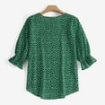thumbnail image 4 of ZANZEA Women 3/4 Sleeve O-Neck Printed Office Casual Korean Blouses, 4 of 7