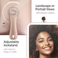 thumbnail image 4 of Portable LED Makeup Mirror with Light Settings x / x Magnifying Mirror Cordless Lighted Vanity Mirror Travel Dual Power Rotatable Kickstand Aura Go (Rose Gold), 4 of 9