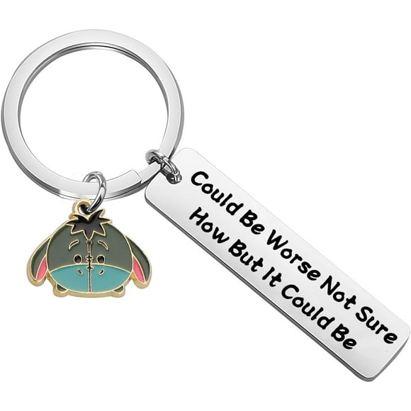 HAHDAXIA Funny Winnie The Pooh Quotes Inspired Keychain Friendship Gifts Could Be Worse Not Sure How But It Could Be Jewelry