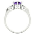 thumbnail image 4 of Three-Stone Engagement Ring for Women - 1.72ct Natural Amethyst in 18K White Gold Promise Ring, 4 of 6