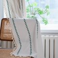 thumbnail image 2 of Cortinas Deeprove de lino de algodón, color verde esmeralda, estilo bohemio, 24 cm de largo, 2 of 7