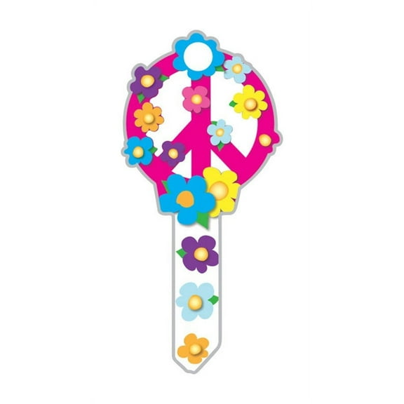 Lucky Line Peace Sign Design Decorative House Key, KW11 B104K Pack of 5