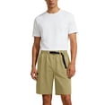 thumbnail image 6 of Ceisia Men's Nylon Spandex Solid Cargo Shorts with Buckle Waistband Drawstring Multi-Pockets Stretchy Summer Outdoor Workwear Pants Khaki Gifts for Father L, 6 of 9