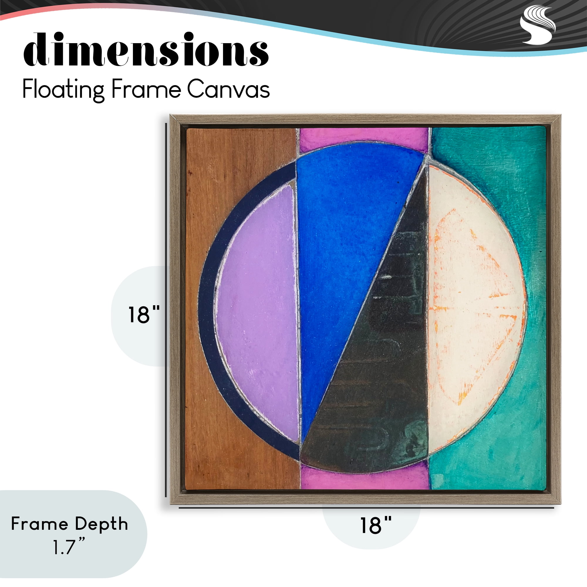 Stupell Industries Split Symmetry Circle Brown Framed Floater Canvas Wall Art, design by Matthew Finger