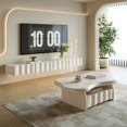thumbnail image 4 of Designer Suspended TV Stands Nordic Living Room Furniture Home Wood TV Cabinet Creative Wall-mounted Storage Cabinet Furniture My Lux Decor Round, 4 of 15