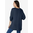 thumbnail image 2 of Woman Within Plus Size 7-Day Three-Quarter Sleeve Pintucked Henley Tunic, 2 of 5