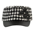 thumbnail image 2 of Womens Checked Cross Cadet Hat, Black/White, 2 of 2