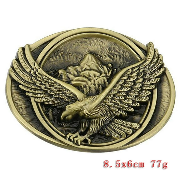 Vintage Men Western Cowboy Men's Leather Belt Buckle Metal Eagle Pattern