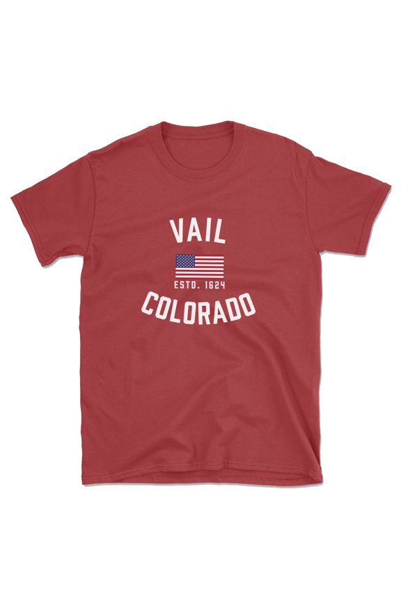 Vail Colorado Patriot Men's Cotton T-Shirt
