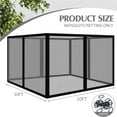 thumbnail image 3 of TOPCHANCES Universal Replacement Canopy Mosquito Netting Screen Sidewalls Only for 10' x 10' Gazebo Canopy, Black, 3 of 13