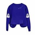 thumbnail image 3 of cocolona Halloween Sweatshirts for Women Fall Winter Crewneck Long Sleeve Graphic Tops Casual Lightweight Oversized Sweatshirt, 3 of 6