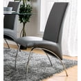 thumbnail image 3 of Furniture of America Duell Faux Leather Dining Chair in Gray (Set of 2), 3 of 5