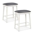 thumbnail image 1 of Costway 2 PCS 24" Counter Height Bar Stools Backless Bar Stools with Faux Leather Cover White&Gray, 1 of 8