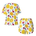 thumbnail image 5 of Naloa Strawberry Lemon Women's Short-Sleeved Pajama Set, Loungewear, Summer pajamas, Breathable Cozy - 3X-Large, 5 of 9