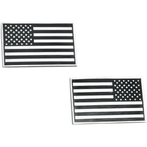 USA American 3D Metal Flag x2 emblem for Cars Trucks (Black & Chrome)