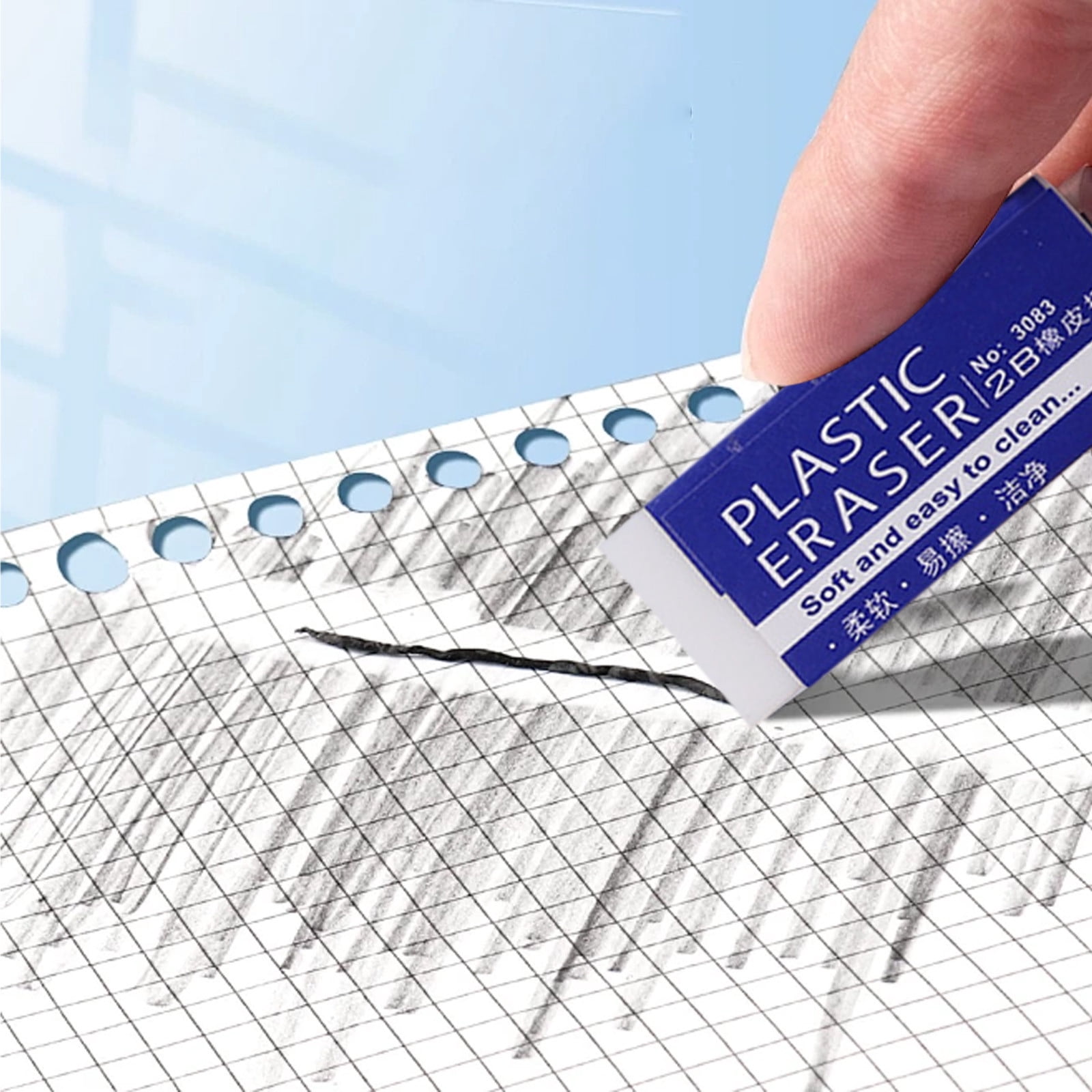 Kyusrd 30Pcs 2B Pencil Eraser,Clean Soft Easy Polish Learning Stationery