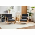 thumbnail image 3 of Mid-Century Modern Accent Chair, Arm Chair Living Room Chairs with Pillow Upholstered Reading Chair with Solid Wood Frame & Living Room Bedroom Balcony (beige)   WL, 3 of 22