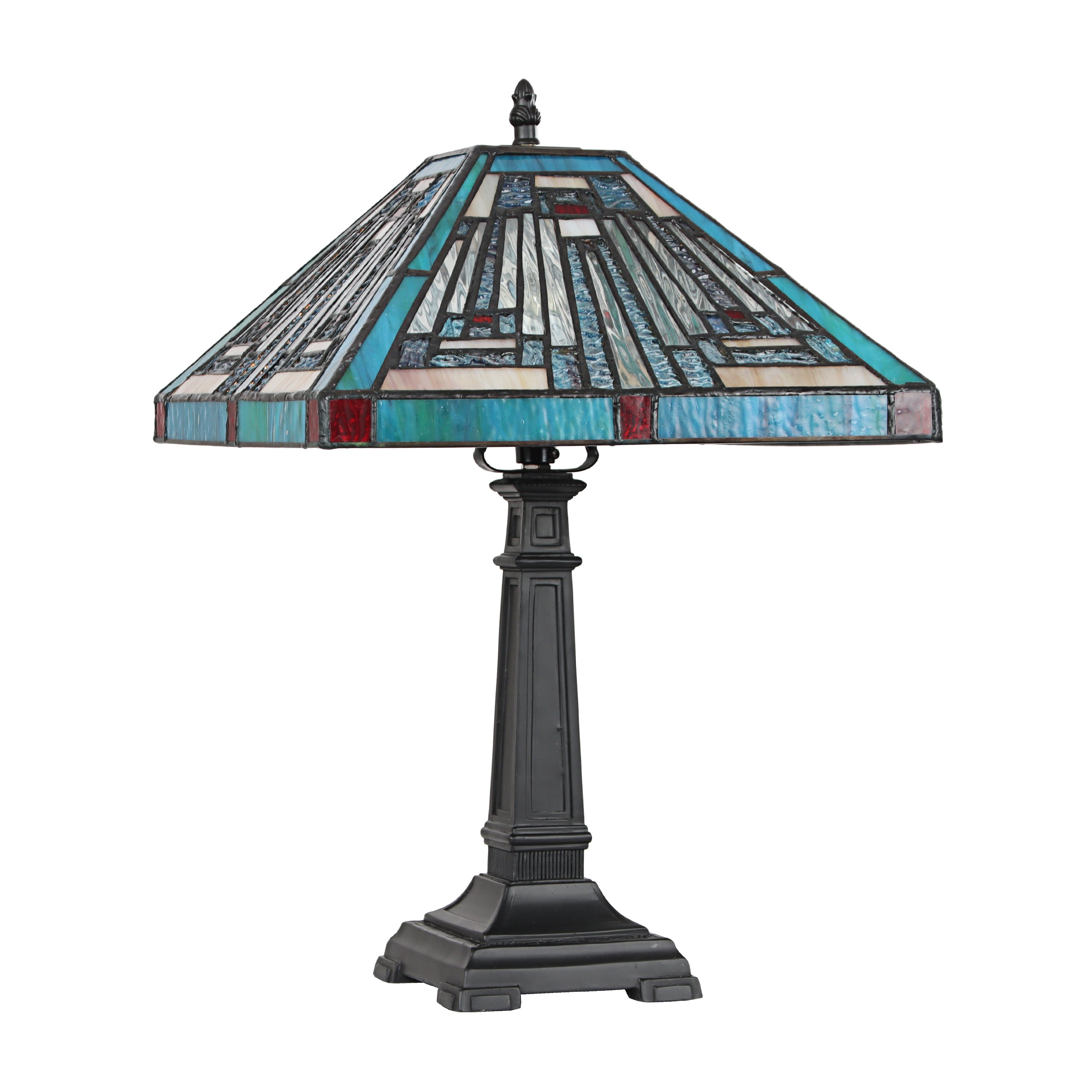 Radiance Goods Mission Tiffany-Style Blackish Bronze 1 Light Table Lamp 12" Wide