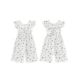 thumbnail image 2 of AceBaby Little Girl Summer Floral Print Ruffle Jumpsuit Pants for 6M-4Y,100% Cotton, 2 of 8