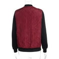 thumbnail image 4 of Veste Bomber Décontractée à Fermeture Éclair Automne Hiver pour Femmes Manteau Patchwork Ample, 4 of 7