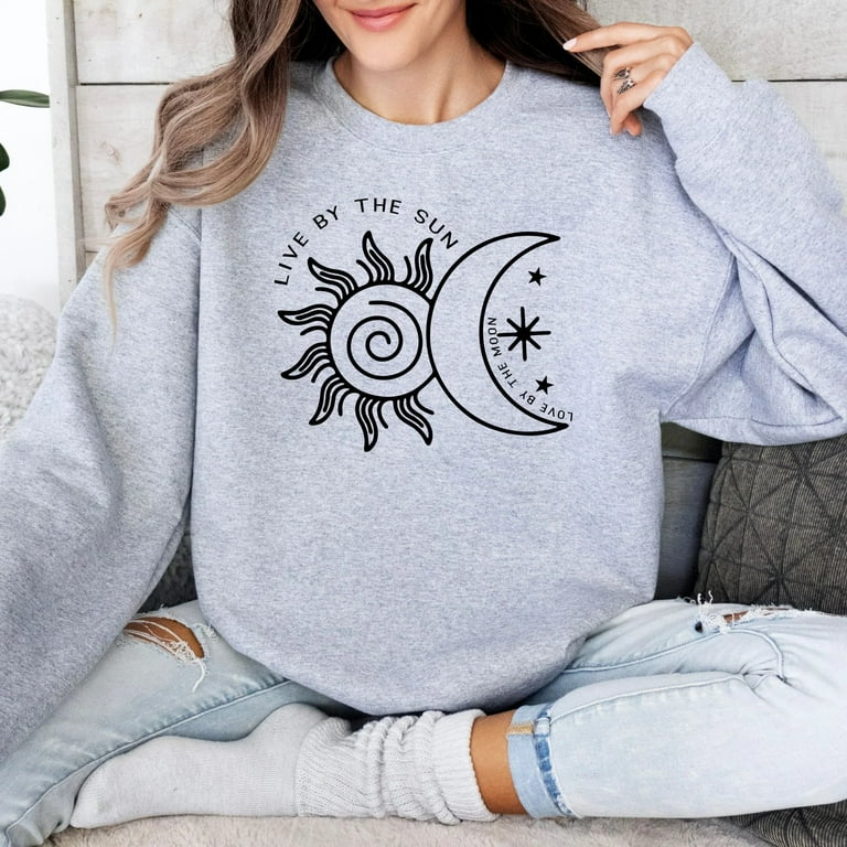 Live By The Sun Love By The Moon Sweatshirt, Unisex Graphic