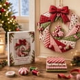 thumbnail image 2 of Christmas Wreath DIY Kit for Front Door, Fabric Patchwork Christmas Wreath Craft Set, Artificial Greenery Wreath with Hanger, Porch Window Wall Ornament, Indoor Outdoor Christmas Holiday Decor, 2 of 8