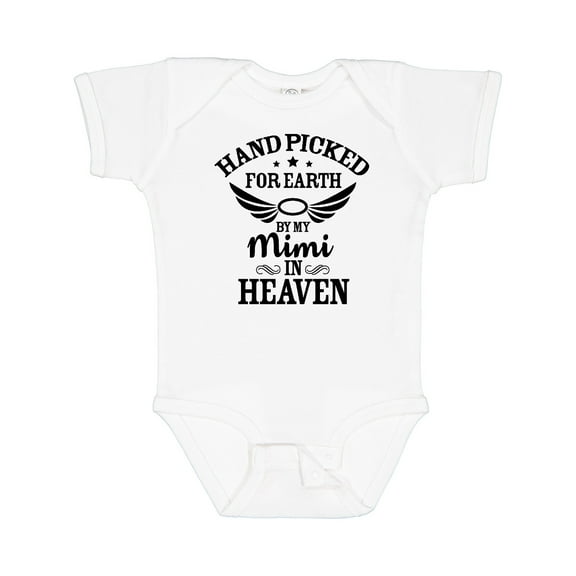 Inktastic Handpicked for Earth by My Mimi in Heaven with Angel Wings Boys or Girls Baby Bodysuit