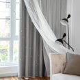 thumbnail image 5 of Bailu 2 Panels Stars Blackout Curtains for Bedroom Girls Kids Baby Window Curtain Double Layer Star Cut Out Aesthetic Living Room Decor Wall Home Decorations Curtain,W60 x L106 Inches,Gary, 5 of 7