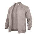thumbnail image 6 of UDAUDU Bomber Jacket Men Fleece Zip up Faux Suede Jackets Loose Fit Comfort Soft Fall Winter Clothes with Pockets M, 6 of 8