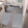 thumbnail image 1 of Juego de 4 alfombras de baño de espuma viscoelástica, universales, suaves, cómodas, con absorción de agua, antideslizantes, gruesas, lavables a máquina y de secado rápido., 1 of 7