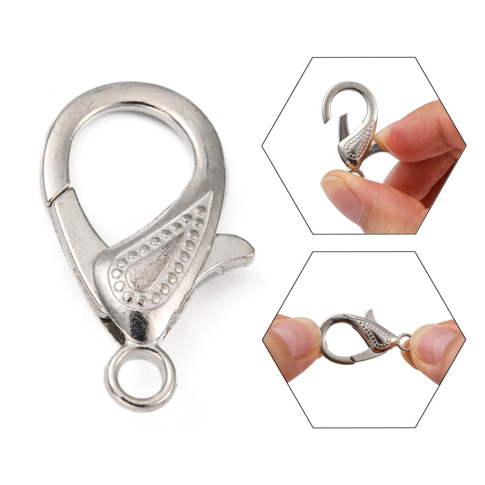 200pcs Zinc Alloy Lobster Claw Clasps 30x17x6mm Hole: 3mm