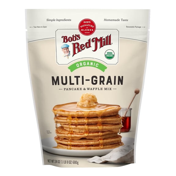 Bob's Red Mill, Organic 7 Grain Pancake & Waffle Mix, Whole Grain, 24 oz (680 g) Pack of 3