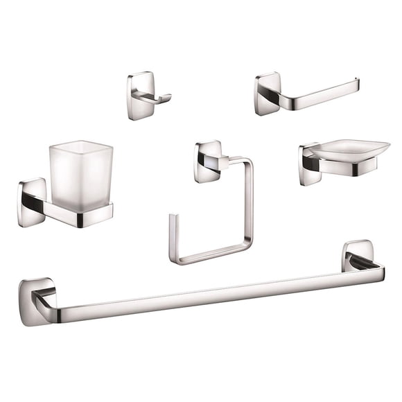 6 Accesorios Para Baño Flowell Zinc 61 Cm