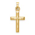 thumbnail image 3 of Diamond2Deal 14K Yellow Gold Hollow Diamond-Cut Cross Pendant for Women (L- 1.46 in), 3 of 4