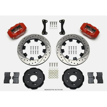 Wilwood Forged Dynalite Front Hat Kit 12.19in Drilled Red 02-06 Acura RSX-5 Lug