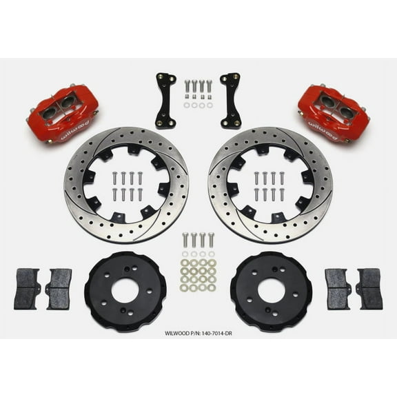 Wilwood Forged Dynalite Front Hat Kit 12.19in Drilled Red 02-06 Acura RSX-5 Lug